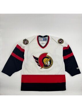 Vintage Ottawa Senators Jersey Mens Medium White 1990s NHL CCM CANADA